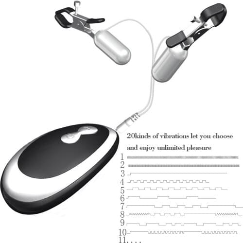 20 Frequency Dual-control Nipple Clip Vibrating Egg Breast Enhancement Suck Teaser Stimulation for Couple Sex Toys Adult Game