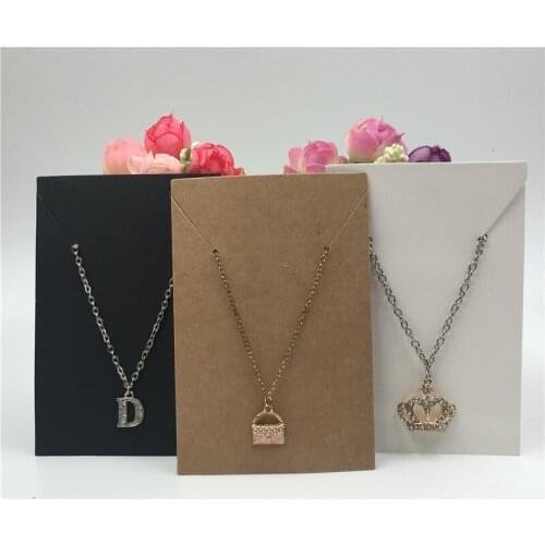 300pcs/lot Paper Jewelry Necklace Packaging display Kraft Card Fashion Necklace Chain Ornament display Card 11.4x7.5cm