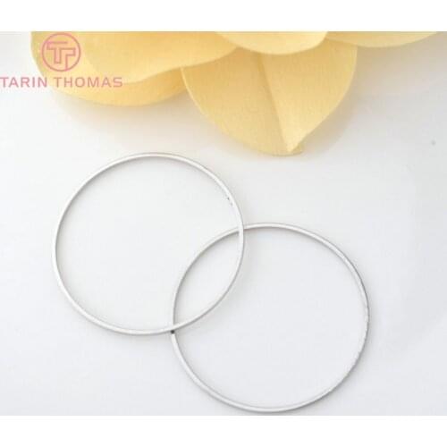 10PCS 30MM Brass Imitation Rhodium Round Closed Rings Diy Jewelry Findings Accessories Wholesale