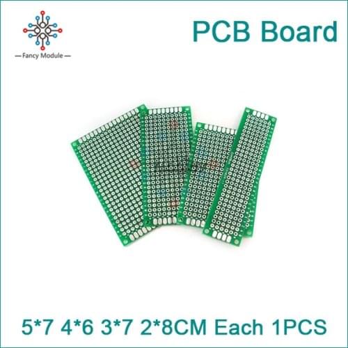 8PCS Double Side Prototype PCB Tinned breadBoard 5x7 4x6 3x7 2x8CM Each 2PCS FR4