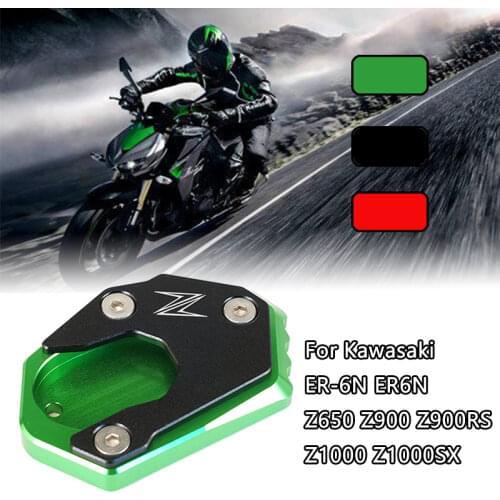 Motorcycle Accessories Kickstand Side Stand Extension Foot Pad Support For Kawasaki ER-6N ER6N Z650 Z900 Z900RS Z1000 Z1000SX