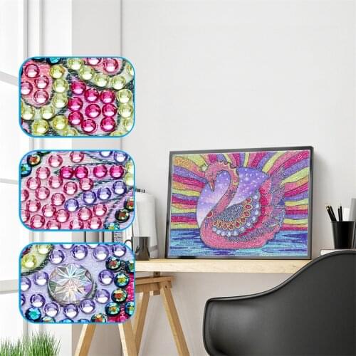 Special Shaped Diamond Paintings Partial Swans Wedding Decoration 5d DIY Diamond Embroidery Kits Cross Stitch Rhinestones New