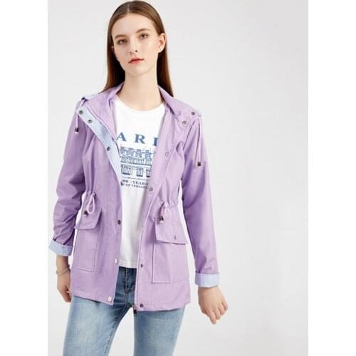 Ang fou Women's Hooded Trench Coats