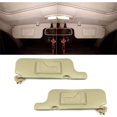 Car Beige Inner Sunvisor Sun Shade Front Windscreen Sun Visor Sunshield with Mirror Kit for Toyota Corolla 2003-2012