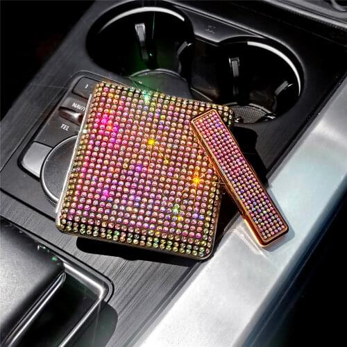 Auto Car Cigarette Case 85mm King Size (18-20 Capacity) With Lighter Portable Proof Crystal Diamond Car Ashtray for Women
