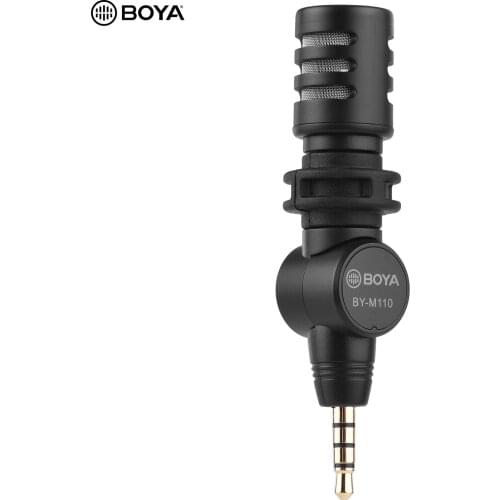 BOYA BY-M110 Mini Omnidirectional Condenser Microphone 3.5mm TRRS Connector Foam Windshield Bag for Smartphone Tablet Laptop