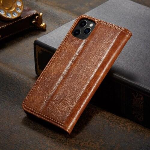For iPhone 12 Pro Max Mini 11 XS XR X SE 2020 7 8 Plus Case Retro Genuine Leather Wallet Flip Magnet Stand Full Protect Cover