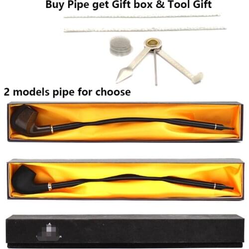 Chimney Filter Smoking Pipe Long Black Churchwarden Tobacco Pipe Filter Accessories Gadget for Men 40cm