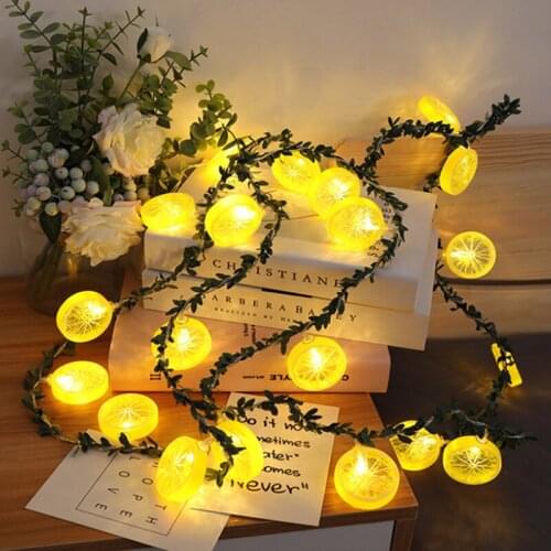 Fairy String Lights Battery Powered 1.5M Rose Led String Lights Outdoor Garden Decoration Rattan Lanterns New Style Lemon Lights