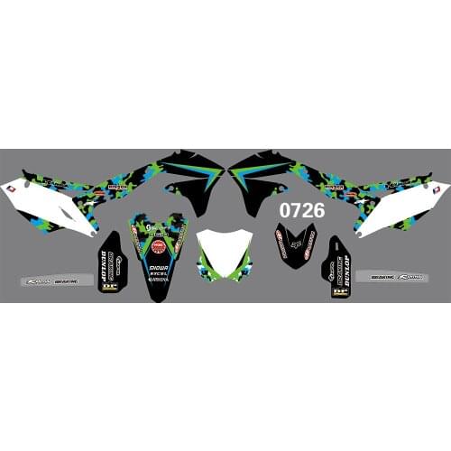 3M 0726 Motorcycle Team Graphic Decal Stiker Kits for Kawasaki kxf450 2016 2017 2018 dirt bike graphic for Kawasaki