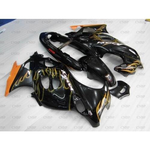 GSX750 2002 Fairings for Suzuki GSX600F 1998 - 2006 Katana Black Orange Flame Plastic Fairings GSX750 2005 Body Kits