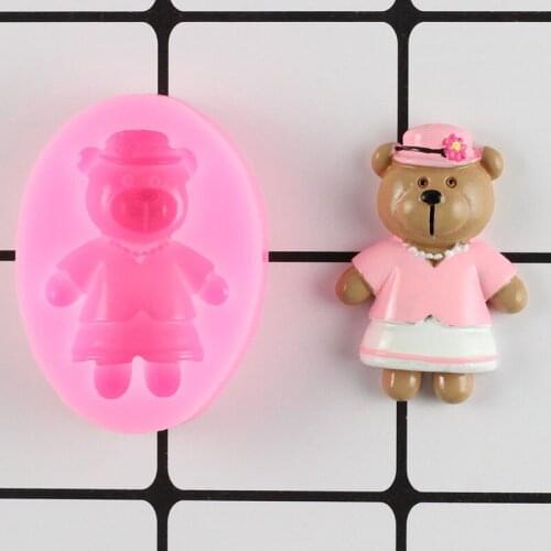Bear Silicone Fondant Mold DIY Baby Birthday Baking Cake Border Cake Decorating Tools Candy Clay Chocolate Gumpaste Moulds