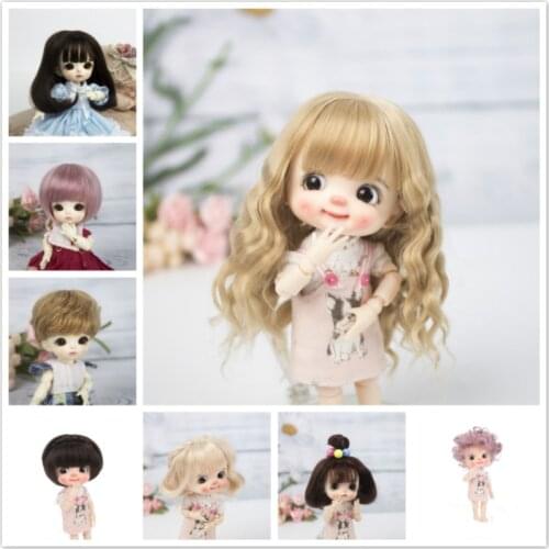 New style Muziwig 1/8 BJD&Kurhn doll wig soft fiber Bob Hair for 14-15cm diameter doll mini hair comb for dollFreeshipping