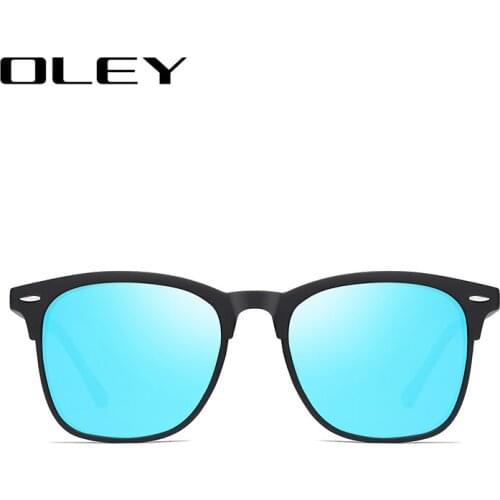 OLEY 2021 Men Women Polarized Sunglasses Square Red Mirror Lens 100% UV Protection Oculos De Sol Masculino