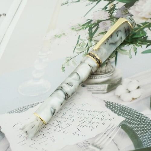 NEW Kaigelu 316A Celluloid Fountain Pen Beautiful White Marble Patterns Iridium EF/F/M Nib Pen Writing Office Business Ink Pen