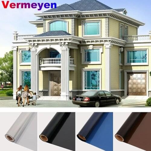 One Way Window Film Static Cling Self Adhesive Reflective Privacy Window Glass Decor Film Heat Control Solar Film Home Decor