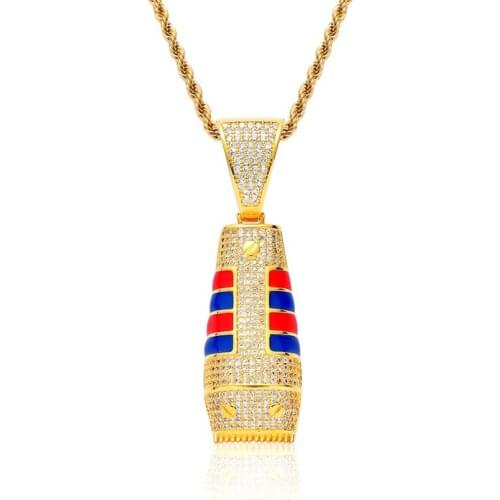 Iced Out AAA Zircon Haircut Shaver Necklaces Pendant With Hip Hop Stainless Steel Rope Chain Punk Jewelry 2 Colors