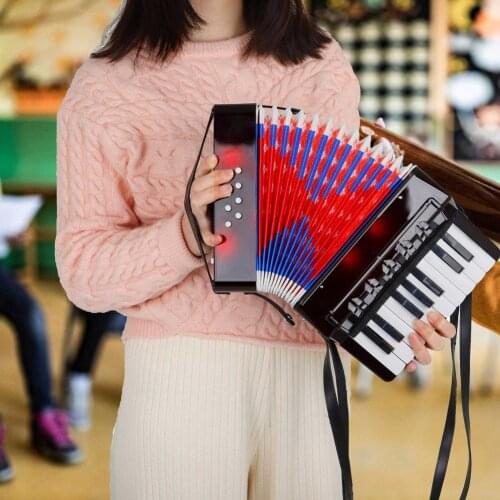 Protable 17key 8 Bass Mini Accordion Children Educational Keyboard Musical Instrument Accordion For Beginner Kids Christmas Gift
