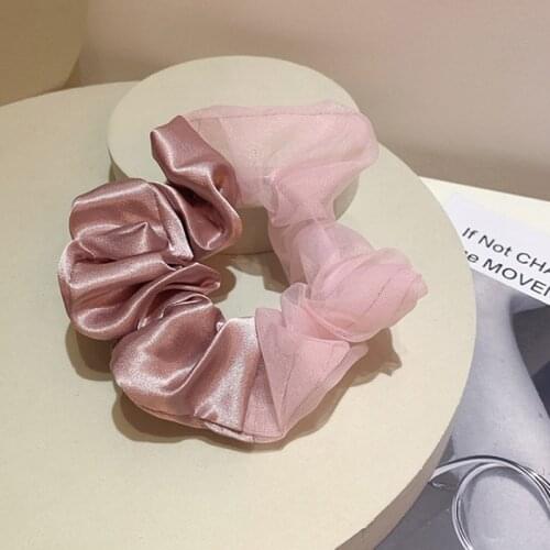 New Chiffon Elastic Hair Bands For Women Girls Solid Color Scrunchies Hair Ties Ponytail Holder Headband Hair Accessories
