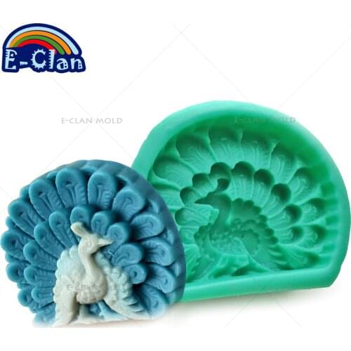 Peacock Soap Silicone Mold For Cake Pudding Jelly plaster Dessert Chocolate Molds Cake Decorating Tools For Baking S0423KQ