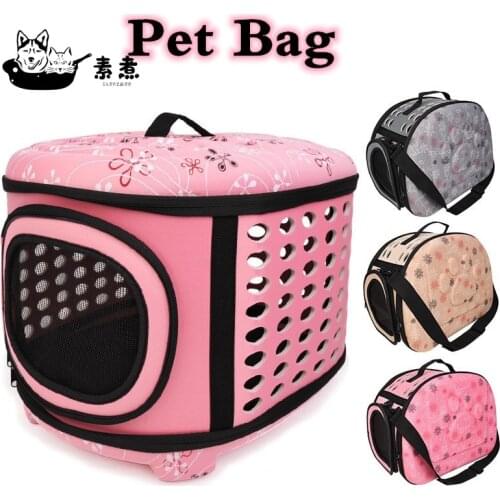 Foldable Dog Carrier Bag Travel Cats Handbag Portable Folding Pet Cage Carrying Bags Handbag for Cat Dog Guinea Pig Hamster