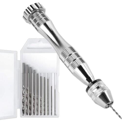 Steel Hand Drill Pin Vise Precision Tools for Resin Casting Molds Plastic Wood Polymer Clay DIY Jewelry Keychain Pendant Making