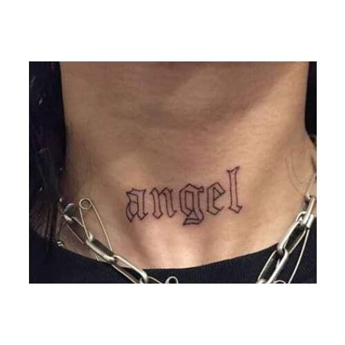 Temporary Tattoo Sticker Personality Letter Design Body Art Water Transfer Tatoo Waterproof Fake Tattoo Sticker Boy Man Tattoos