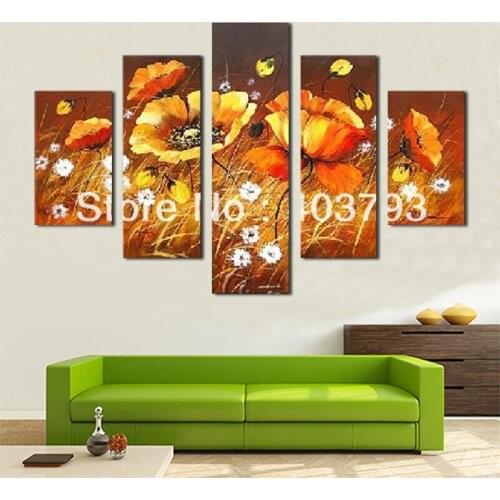 High quality MODERN ABSTRACT HUGE WALL ART OIL PAINTING ON CANVAs Elegant flower FREE SHIPPING