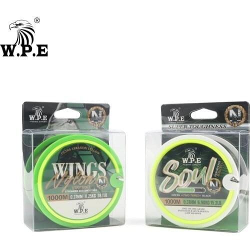 W.P.E Nylon Fishing Line 1000m 0.28mm-0.40mm 11.3LB-25LB Monofilament Fishing Line Carp Fishing Feeder Fly Fishing Wire Tackle