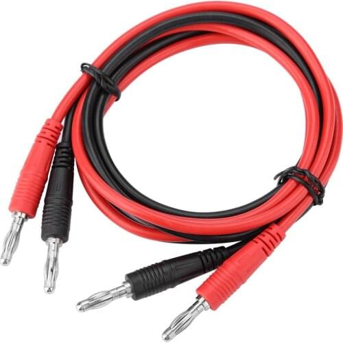 2Pcs/Lot Alligator Clips 4mm Banana Plug to Banana Plug Test Cable Multimeter Testing Cables Durable Wire&Conductive Metal P1041