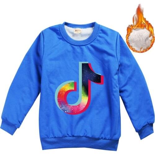 TIK TOK Winter boys and girls warm childrens clothing sportswear childrens thick clothes wool cartoon design
