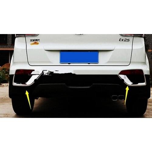 1 Pair Car Styling Rear Tail Fog Light Cover Lamp Trim Decorative Frame ABS Accessories For Hyundai IX25 Creta 2015 2016