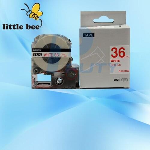 1Pc Compatible for EPSON LC-7WRN /Kingjim SS36RW, Red on White label tape