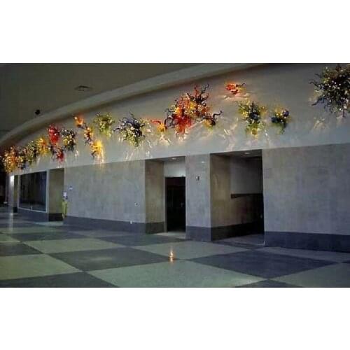 100% Handmade Blown Glass Wall Lamps Flower Shape Murano Art Glass Wall Lamp