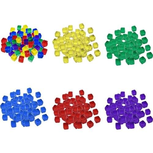 100Pcs Multi Color Cubes Square Blocks Building Blocks 16mm Polyhedral Dice Playing Games Dice Set For Bar Pub Club Party Board