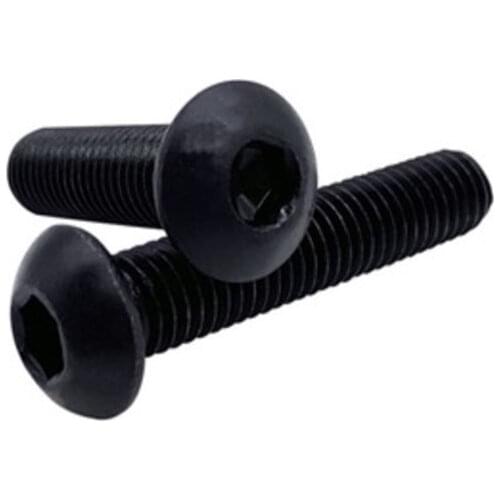 1000pcs Grade 10.9 iso7380 M2*3/4/5/6/8/10/12/14/16/18/20 2mm Button Head Hex Socket Screws steel with black
