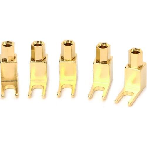 20pcs Banana To Spade Adapter Plugs Y Type Speaker Cable Connector Banana Socket