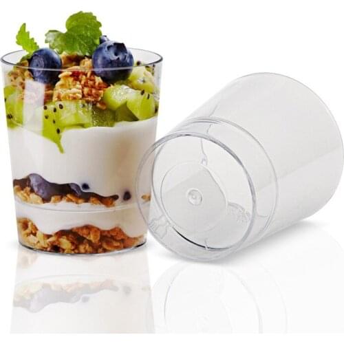 30PCS 160ml Plastic Mousse Dessert Cups Pudding cup Disposable Party Milk Convenient Tiramisu Birthday Wedding Ice Cream cup