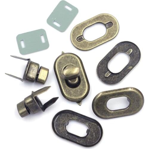 50Sets BronzeTone Metal Clutch Clasps Handbag Turn Twist Locks Closure Purse Bag Buckle Crafts Leather Luggage Hardware Replace