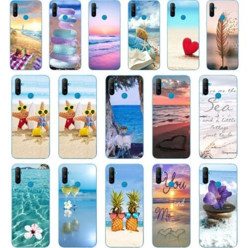 71 summer Beach Scene at Sunset on sea gift Soft Silicone Tpu Cover phone Case for OPPO A1K A5S A7 AX7 A5 A9 2020 Realme C3 Case