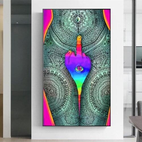 Abstract Colorful Girl Body Canvas Paintings On The Wall Art Posters And Prints Graffiti Art Pictures Home Decoration Cuadros
