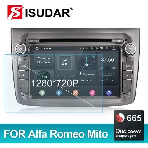Isudar PX6 1 Din Android 10 Car Multimedia Player For Alfa Romeo Mito 2008- CANBUS Auto Radio Hexa Core Video DVD GPS System DVR