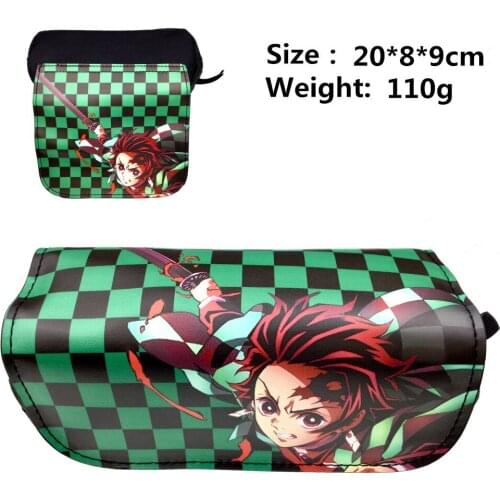 Anime Demon Slayer Kimetsu No Yaiba Pencil Case Stationery Catoon Pencil Box Zipper Makeup Bag