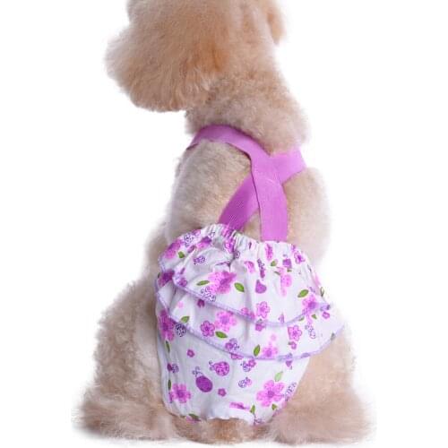 Floral Print Dogs Physiological Shorts Braces Pet Cotton Sanitary Panties Diapers Brief summer style Favourite xs Free shipping