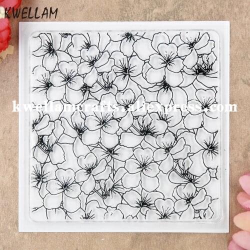 Flowers Background Scrapbook DIY photo cards rubber stamp clear stamp transparent stamp 10x10cm 9020122