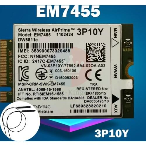 EM7455 DW5811E PN 3P10Y FDD/TDD LTE CAT6 4G Module 4G Card for E7270 E7470 E7370 E5570 E5470