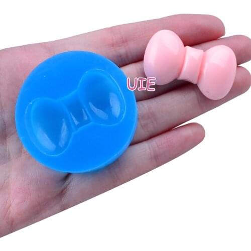 FYL465 36.7mm x 22mm Bowknot Bow Silicone Mold Fondant Cake Decoration Candy Resin Clay Earrings Necklace Craft Soap Candle