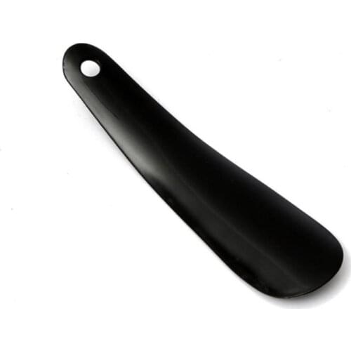 Flexible Sturdy Slip Plastic Shoehorn Lifter Simple Flexible Black Plastic Shoehorn To Help Wear Shoes Shoehorns 2Pcs