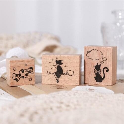 1Pcs Small Ledger Wood Stamps DIY Wooden Rubber Stamp Rose Flower Letters Diary Craft Card Stamps Set For Scrapbooking