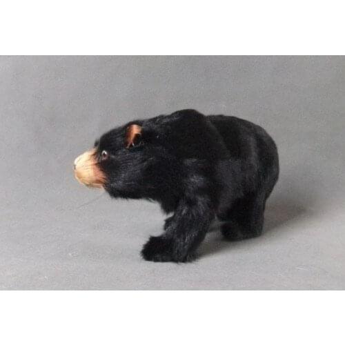 Simulation cute black bear 24x12cm model polyethylene&furs bear model home decoration props ,model gift d298